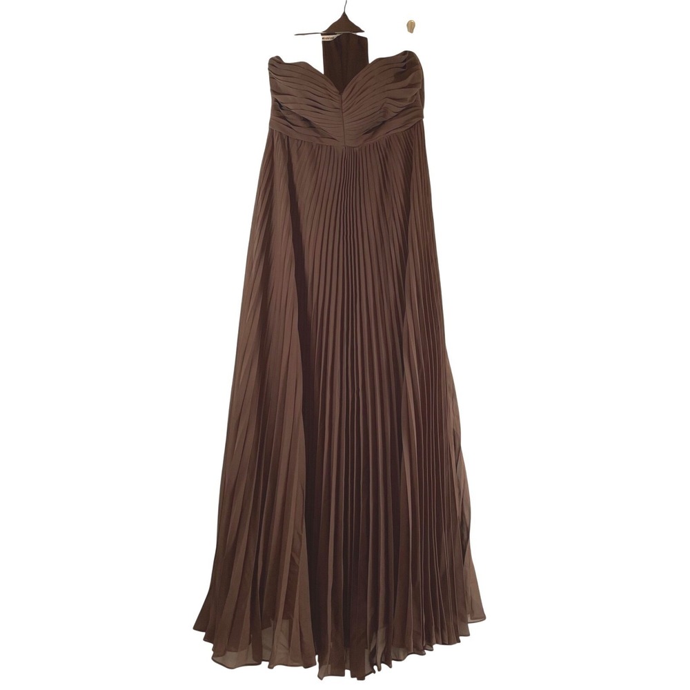 Azazie Bridesmaid Dress Wedding Guest Address Formal Long Gown Size 4 Brown - Picture 9 of 15